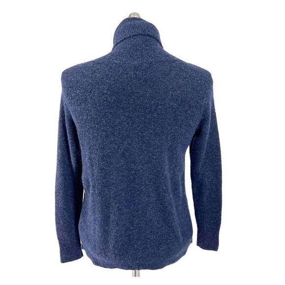 Joie Small Navy Alpaca Wool Nylon Fuzzy Pullover Turtleneck Sweater Soft Comfy - Picture 4 of 6